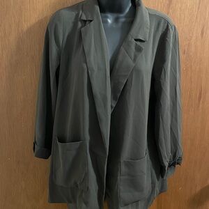 Dark Olive Blazer with Pockets